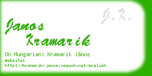 janos kramarik business card
